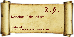 Kondor Jácint névjegykártya